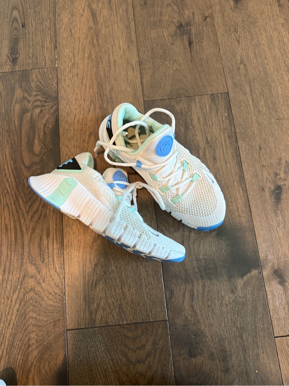 Nike Kids Mint Green and Light Blue Athletic Sneakers